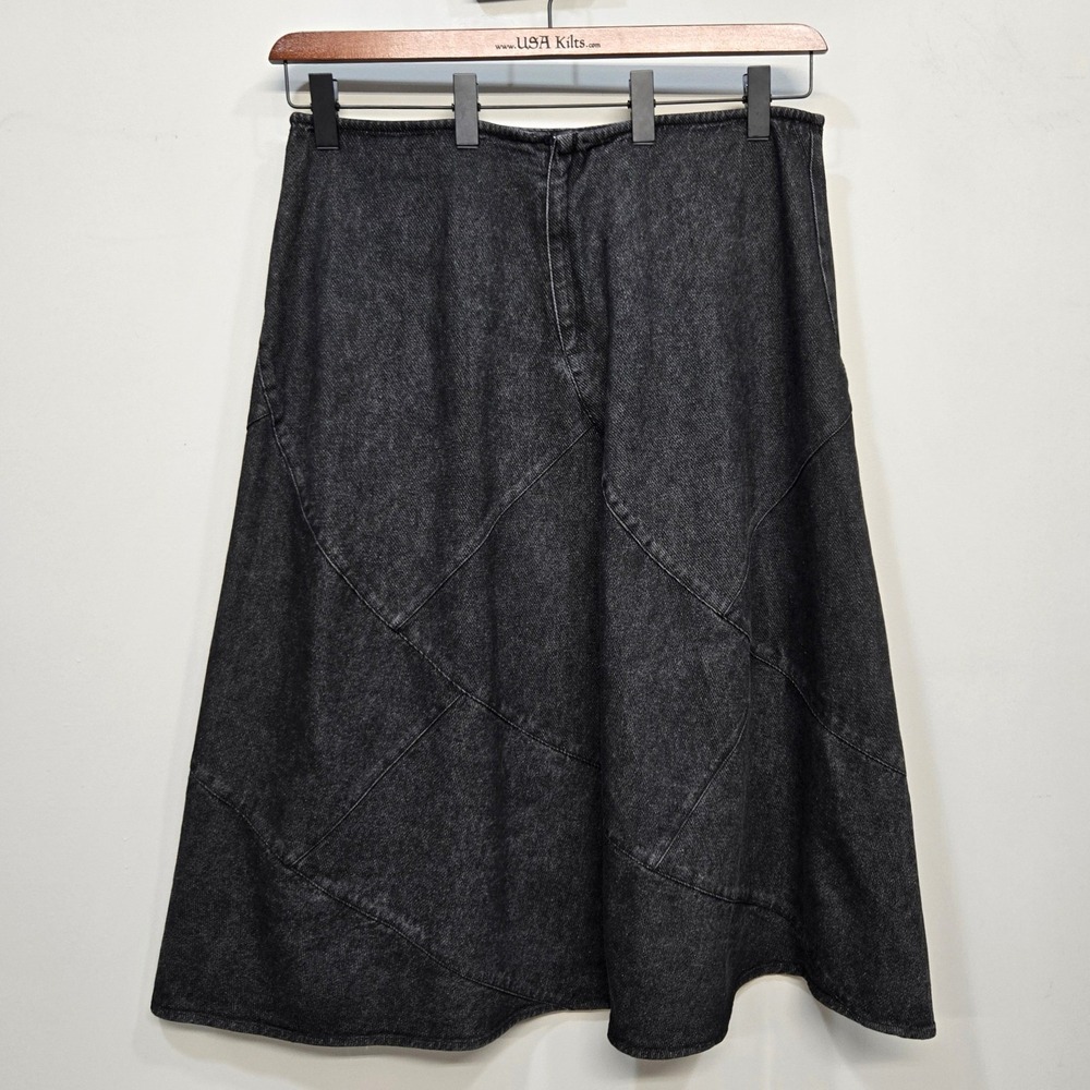 Plus Size Denim Maxi Skirt Womens 20W Washed Black Y2K Western Goth Grunge Boho